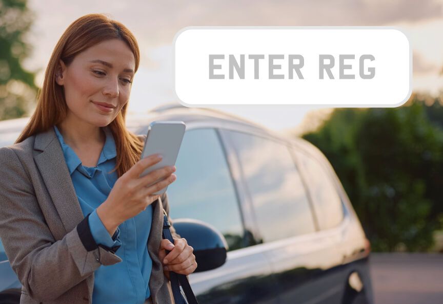 Step 1: enter your reg for an instant Motorway valuation